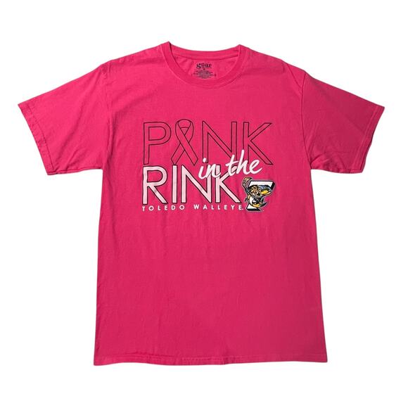 Toledo Walleye Pink in the Rink Breast Cancer Awareness Tee Medium - Picture 2 of 7
